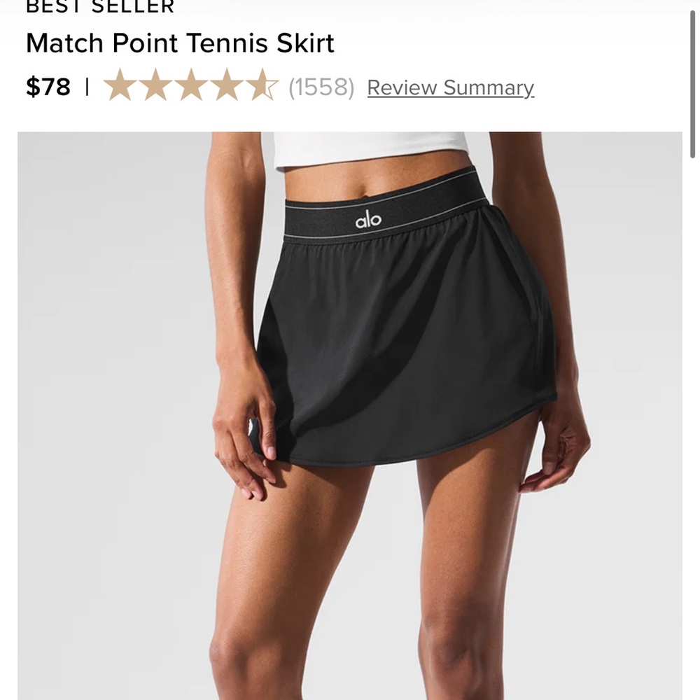 ALO Yoga Black Athletic Skirt